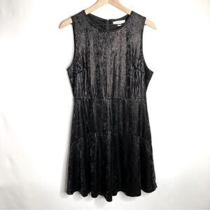 Francescas Black Sequin Dress Large Sleeveless Party Fit and Flare Skater